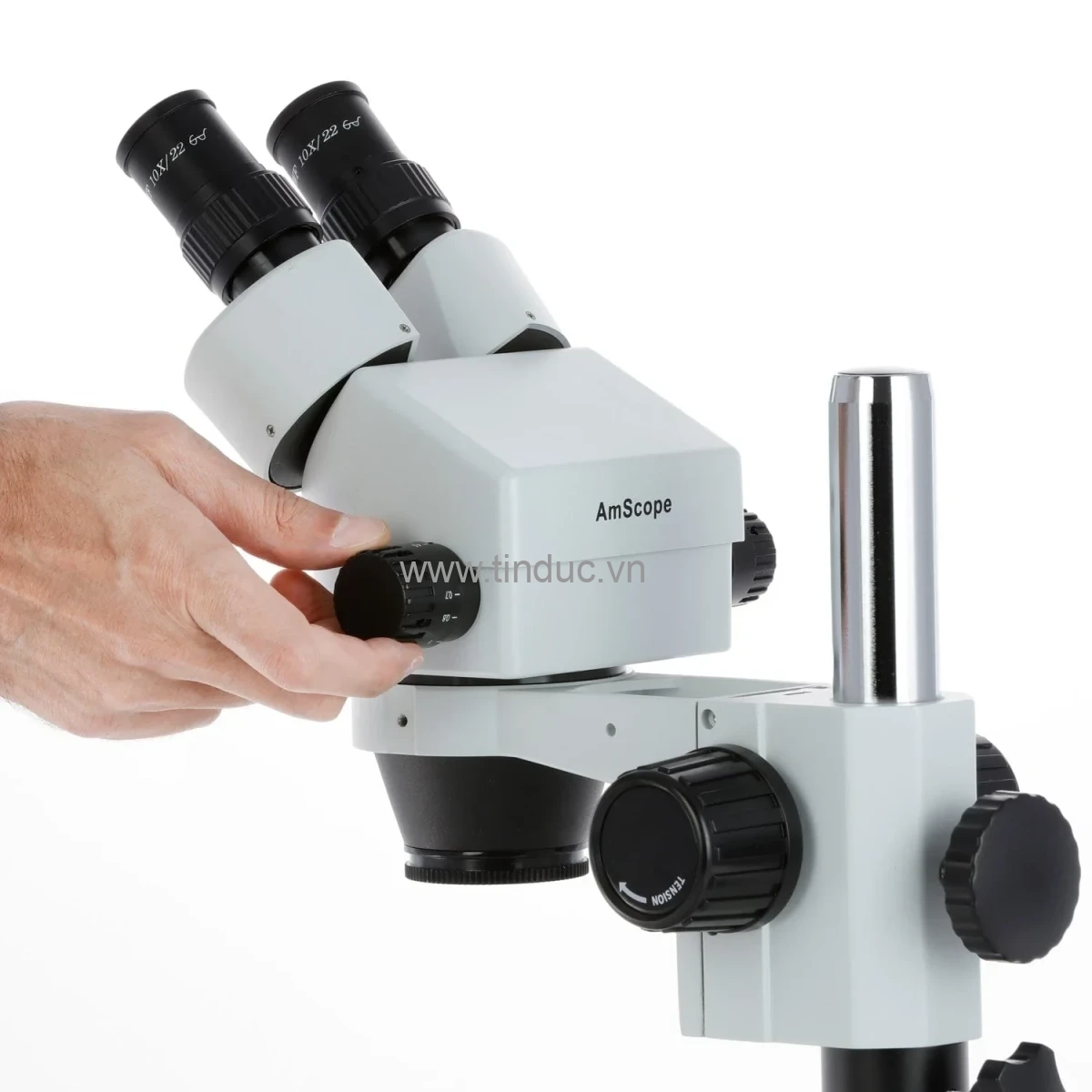 Kính hiển vi soi nổi hai mắt AmScope SM-1B (7X–45X), gắn trên trụ đứng với đế lớn (Hãng AmScope - Mỹ) 5
