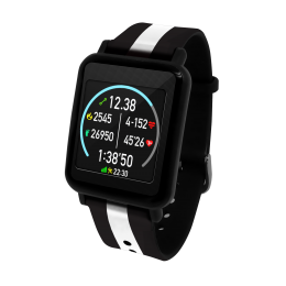 Đồng hồ thông minh theo dõi sức khỏe, đo nhịp tim cao cấp QWatch Q82 (Made in Taiwan) - Dây Đen Trắng