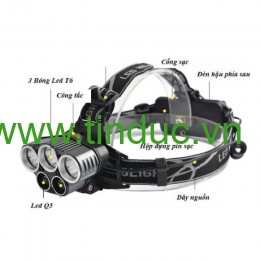 Đèn pin sạc choàng đầu siêu sáng TERINO T6-5 LED CREE