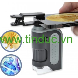 Kính hiển vi bỏ túi  kèm kẹp điện thoại Carson MicroBrite™ Pro LED MM-350 (60-120x) (Hãng Carson - Mỹ)