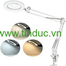 Kính lúp gắn bàn có đèn TERINO DE-5XW (phóng đại 5X, Led, màu trắng) - Hàng chính hãng