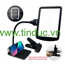 Kính lúp cao cấp để bàn đọc sách, đọc điện thoại Magnipros 1819+CP (4X, có đèn led chống chói và giảm mỏi mắt, có thể để bàn hoặc kẹp bàn) (Hãng Magnipros- Mỹ)