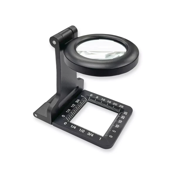 Kính Lúp Gập Metal LinenTest™ 5x30mm Có Đèn LED & Thước Đo-Hàng chính hãng