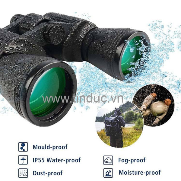 Ống nhòm Terino BN-2050 (20x50mm, lăng kính BAK4, chống nước, quan sát xa, hỗ trợ nhìn đêm) phù hợp cho ngắm chim, săn bắn, du lịch & sự kiện trong điều kiện ánh sáng yếu - Hàng chính hãng