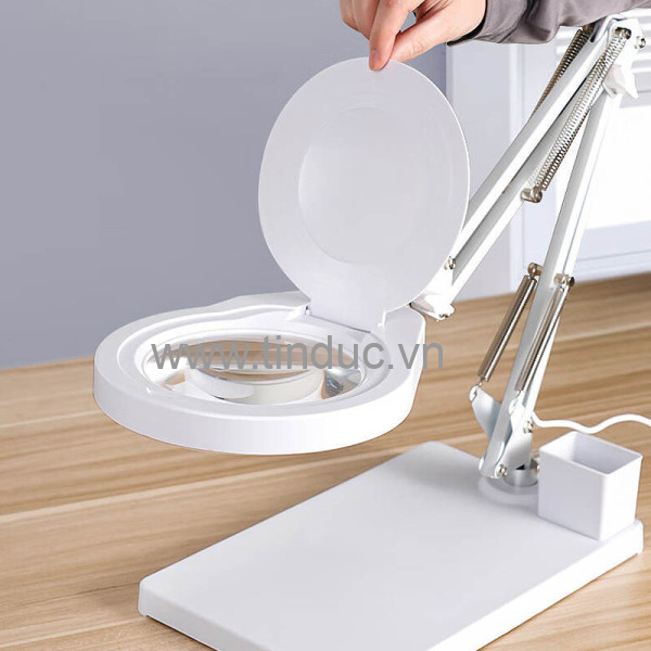 Kính lúp để bàn có đèn TERINO DE-78W/5X (phóng đại 5X, Led, màu trắng) - Hàng chính hãng