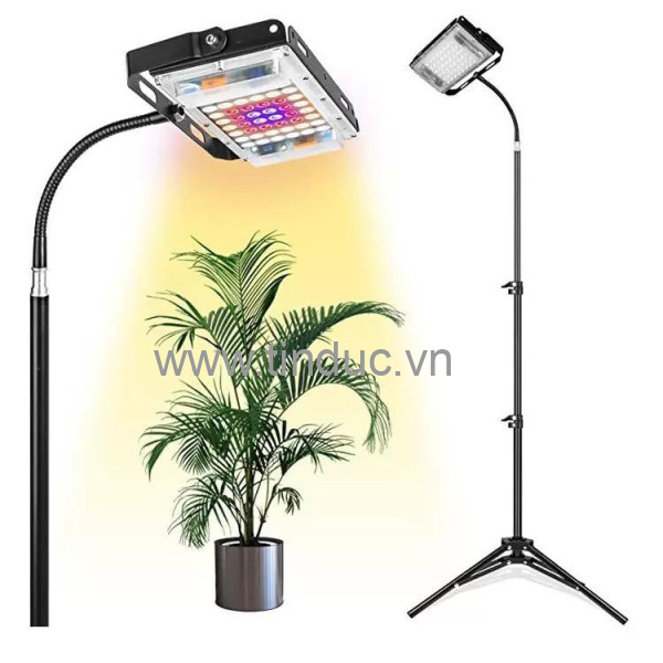 Đèn LED trồng cây Terino DM-03 (Toàn dải phổ, Kiểu giá 3 chân, ánh sáng trắng & đỏ hỗ trợ ra hoa – dùng cho cây cảnh, sen đá trong nhà, để bàn hoặc đặt sàn - Hàng chính hãng