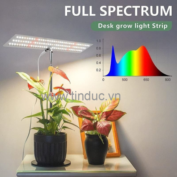 Đèn LED chống nước trồng cây trong nhà Terino DM-04 (Ánh sáng toàn dải, có hẹn giờ tụ động, loại để bàn, có điều chỉnh được độ cao) – Hàng chính hãng