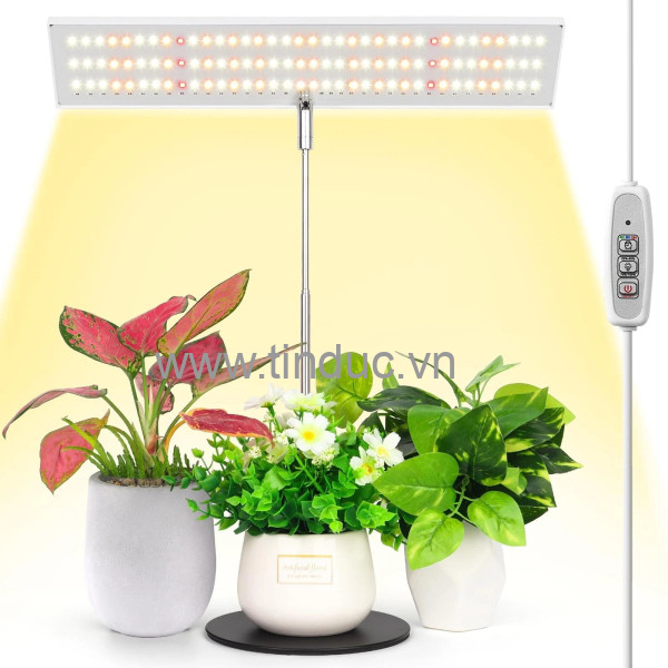Đèn LED chống nước trồng cây trong nhà Terino DM-04 (Ánh sáng toàn dải, có hẹn giờ tự động, đế tròn để bàn, điều chỉnh độ cao từ 16cm đến 63cm) – Hàng chính hãng