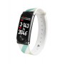 Vòng tay theo dõi sức khỏe, đo nhịp tim cao cấp Q-Band Q69HR New - Dây sọc chéo màu xanh trắng 3