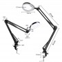 Kính lúp công nghiệp gắn bàn có đèn TERINO DE-27B (phóng đại 10X và 20X, Led, màu đen) - Hàng chính hãng 6