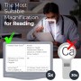 Kính lúp đọc sách cỡ lớn cao cấp Magnipros 1820GY+ST- FBA (5X, có đèn led 3 chế độ màu vô cấp để giảm mỏi mắt, có khung đỡ) (Hãng Magnipros- Mỹ) 1