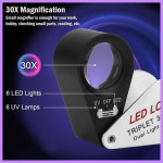 Kính lúp cầm tay có đèn chất lượng cao TERINO LH-3021-LED/UV (có đèn Led/UV, soi tiền, đá quý, chi tiết nhỏ) - Hàng chính hãng 6