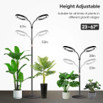 Đèn LED chống nước trồng cây trong nhà Terino DX-02 (Ánh sáng toàn dải, loại 02 vòng đèn, có hẹn giờ tự động, dạng đứng cao từ (58cm - 170cm), thu ngắn linh hoạt) – Hàng chính hãng 4