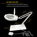 Kính lúp để bàn đường kính lớn TERINO DE-80W (phóng đại 10X, đường kính 180mm, đèn Led, đa năng để bàn hoặc kẹp bàn, màu trắng) - Hàng chính hãng 6