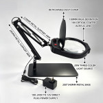Kính lúp để bàn đường kính lớn TERINO DE-80B (phóng đại 10X, đường kính 180mm, đèn Led, đa năng để bàn hoặc kẹp bàn, màu đen) - Hàng chính hãng 5