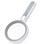 Kính lúp cầm tay đọc sách cao cấp Terino DE-18W (5x/12x, Pin sạc bên trong, màu trắng, có đèn led) - Hàng chính hãng 2