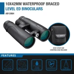 Ống nhòm chống thấm nước BARSKA 10x42mm WP Level ED, thiết kế cầu nối mở (Hãng Barska - Mỹ) 4